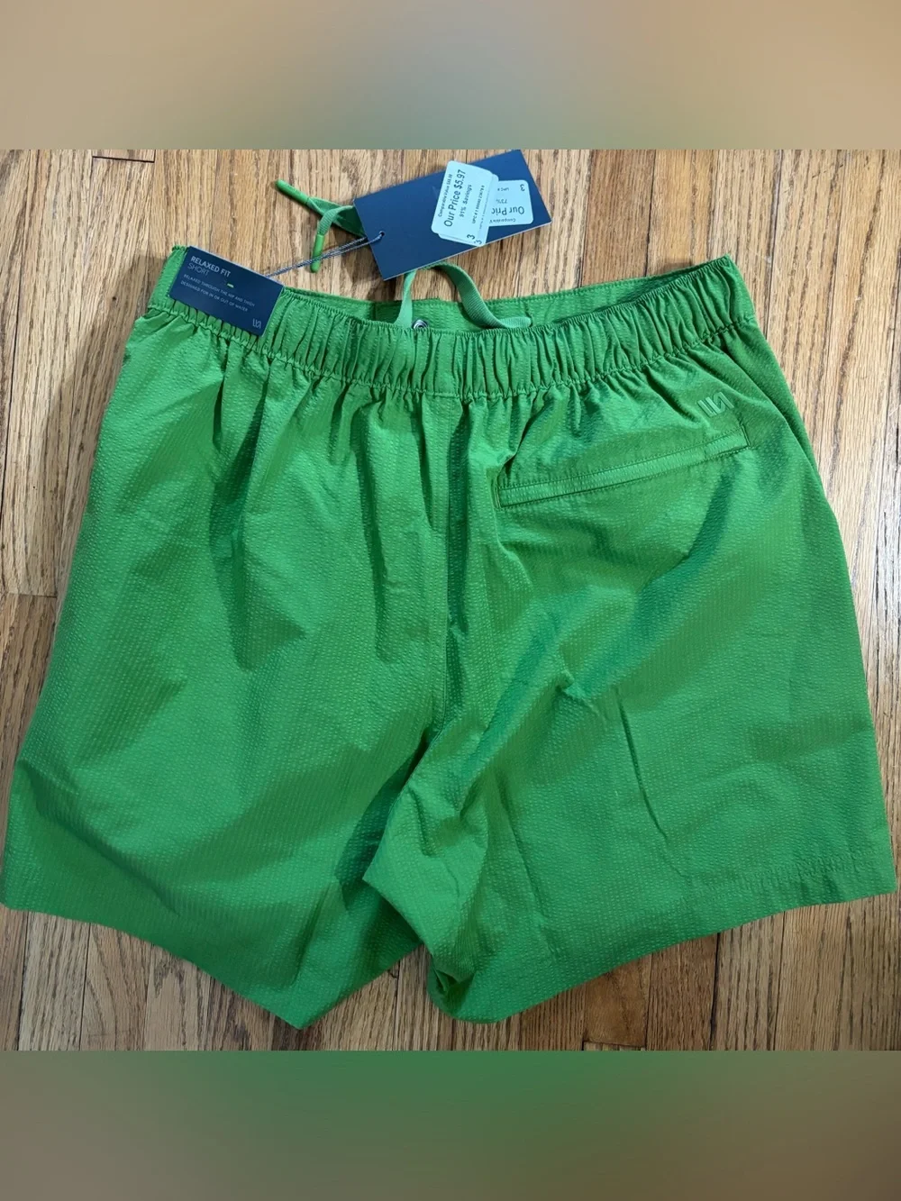 Men’s VRST Green Pulse Athletic Shorts 6” Resort Short Seersucker
